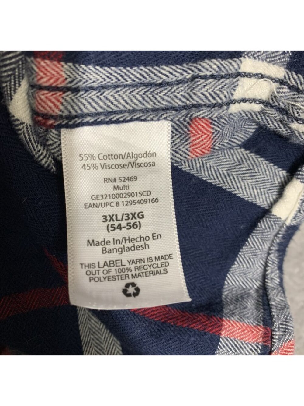 George Men's 3XL Blue Plaid Soft Flannel Long Sleeve Shirt Cotton Button Down - Picture 6 of 8